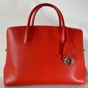 Christian Dior Calfskin Large Open Bar Tote Orange